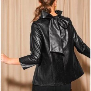Tuckernut Faye Faux Leather Blouse